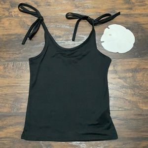 Brit & Bri black tie tank top XS